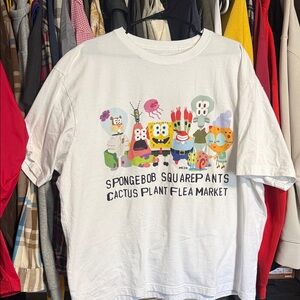 Cactus Plant Flea Market Kids White Spongebob Graphic Tee